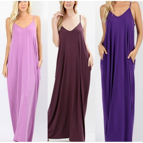 Eggplant Harem Maxi Dress L- XL - Picture 2 of 2